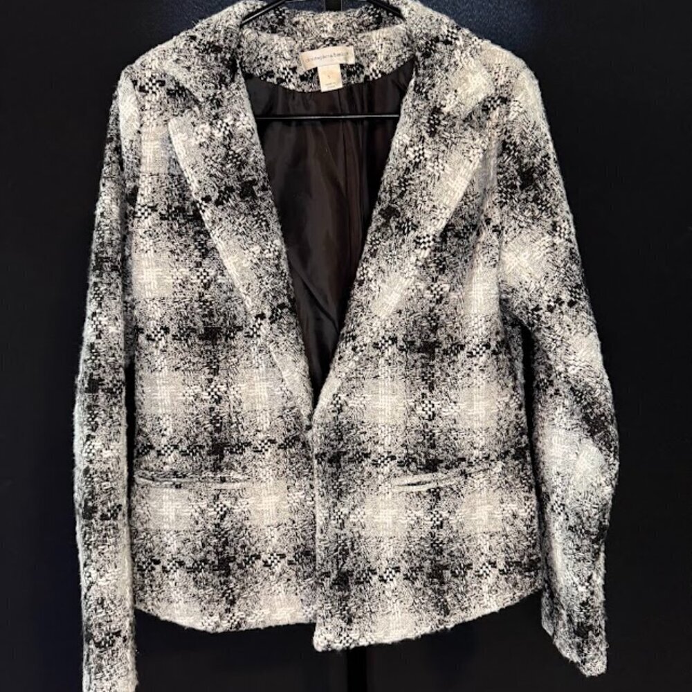 Christopher & Banks Black and White Metallic Blazer